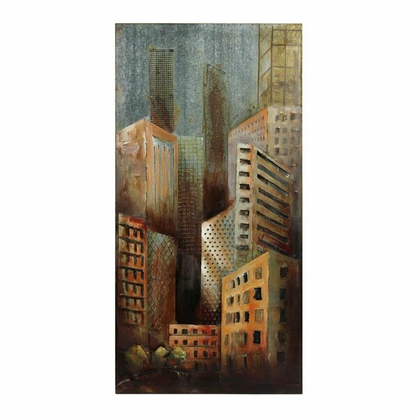 Empire Art Direct Primo Mixed Media Hand Painted Iron Wall Sculpture - Grey Arquitecture 1 PMO-120206-4824